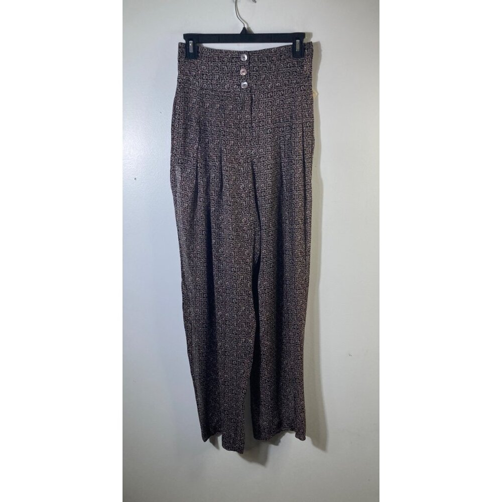Womens Vintage Crisca Silk Blend High Waisted Sheer Pants EU36 XS 26" NWT‎